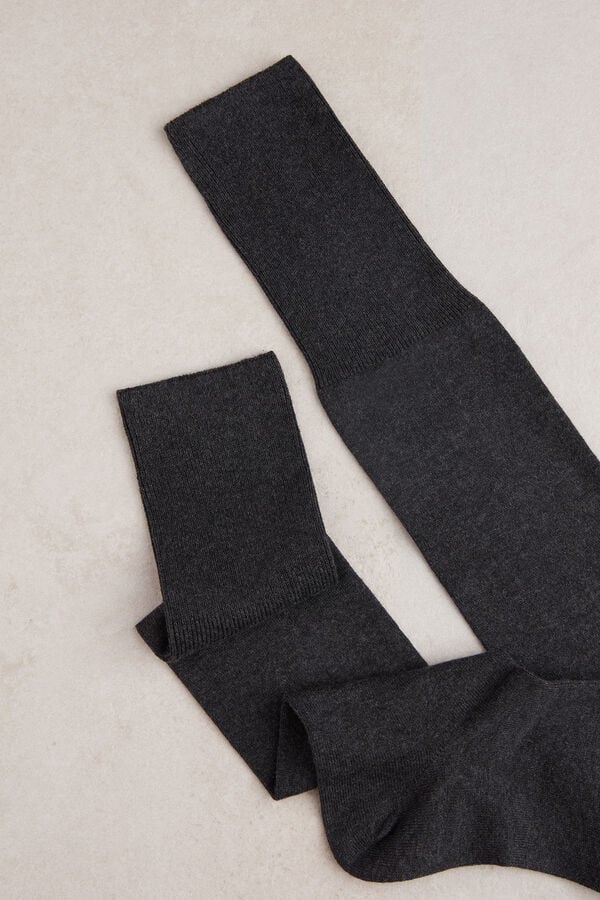 Intimssimi Tall Warm Cotton Socks Grey | QUSUV29956