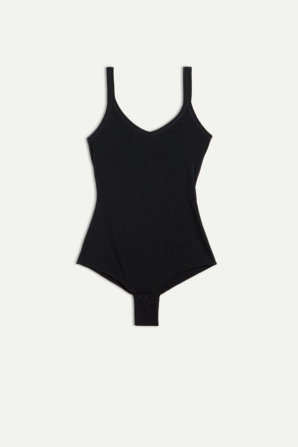 Intimssimi Tank Style Bodysuit in Supima® Ultralight Cotton Black | GUSEC31806