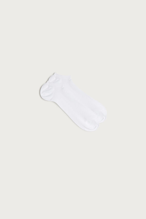 Intimssimi Tartan Cotton Ribbed Trainer Socks White | EUSHC97110