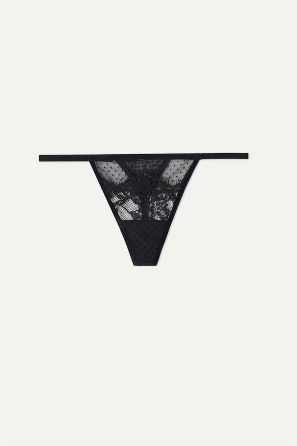 Intimssimi Time to Shine String Thong Black | USZPD31890