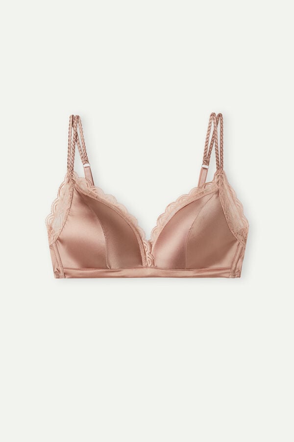 Intimssimi Tiziana Silk and Lace Triangle Bra Natural | SUSVO88388