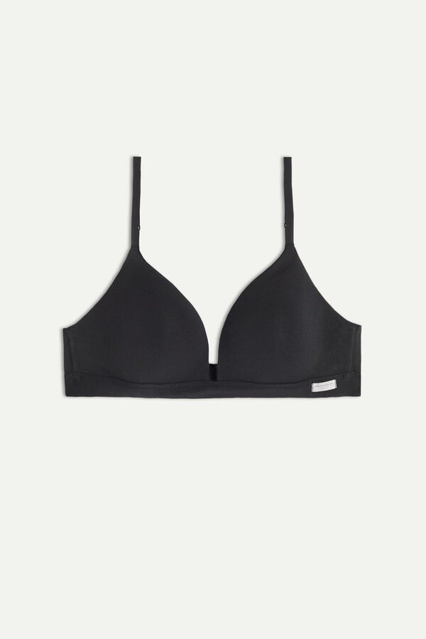 Intimssimi Tiziana Triangle Bra in Cotton Black | TUSPQ59104