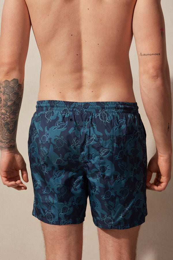 Intimssimi Turtle Print Swim Trunks Blue | MUSFT44451