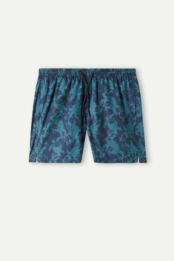 Intimssimi Turtle Print Swim Trunks Blue | MUSFT44451