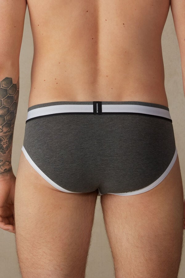 Intimssimi Two-Tone Stretch Supima® Cotton Briefs Grey | FUSUI25879