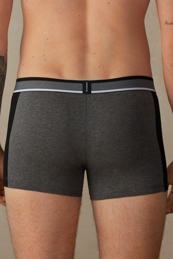 Intimssimi Two-tone Boxers in Stretch Supima® Cotton Black | FUSUI43093