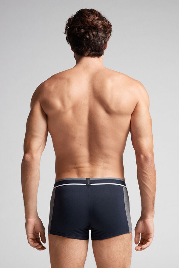 Intimssimi Two-tone Boxers in Stretch Supima® Cotton Blue | USCIF65456