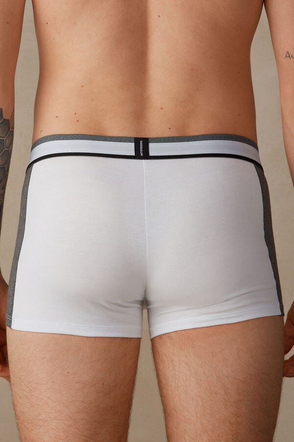 Intimssimi Two-tone Boxers in Stretch Supima® Cotton Grey | USZDE14716