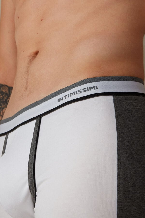 Intimssimi Two-tone Boxers in Stretch Supima® Cotton Grey | YUSGT71912