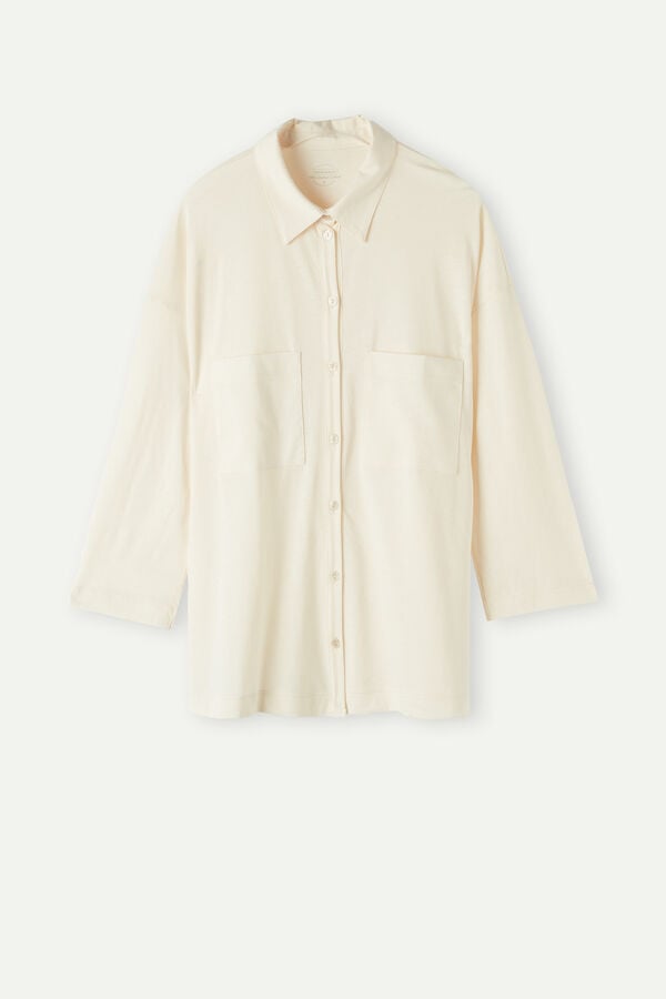 Intimssimi Urban Nomad Cotton Shirt White | SUSNY16246