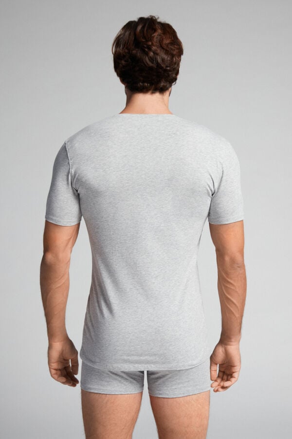 Intimssimi V-neck T-shirt in Stretch Supima® Cotton Grey | AUSWC94998