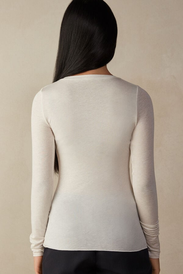 Intimssimi V-neck top in Modal Ultralight with Cashmere White | EUSHC55196