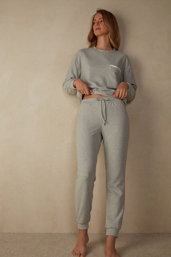 Intimssimi Warm Cuddles Full Length Cuffed Pants Grey | GUSEC35646