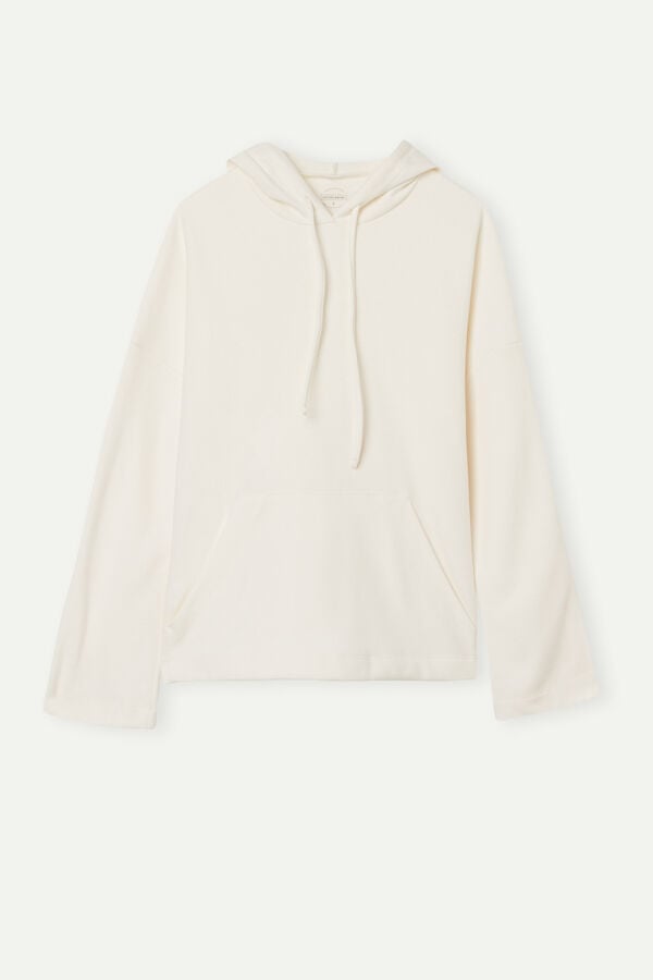 Intimssimi Warm Cuddles Hooded Top White | FUSUI93597