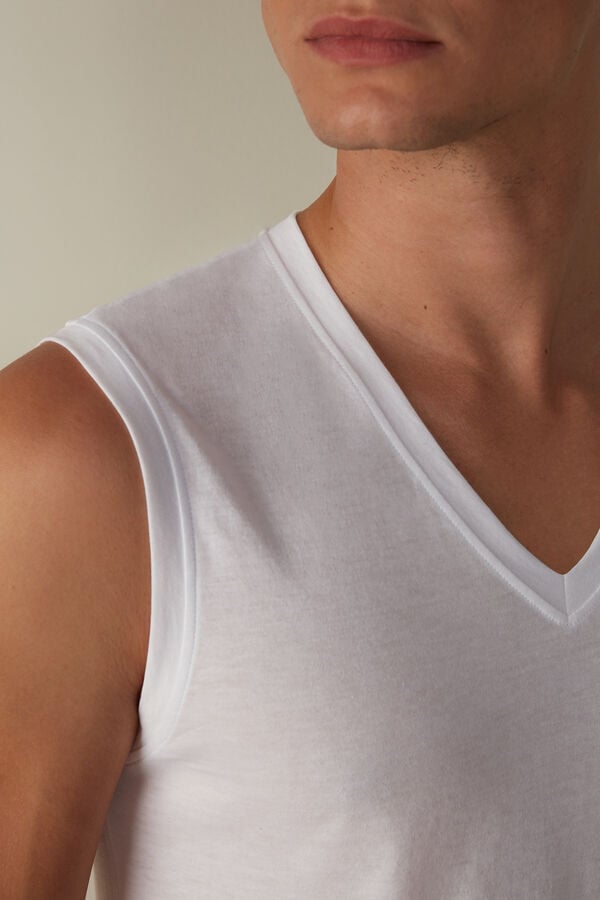 Intimssimi Wide-Strap Supima Cotton Tank Top White | USDFL81860