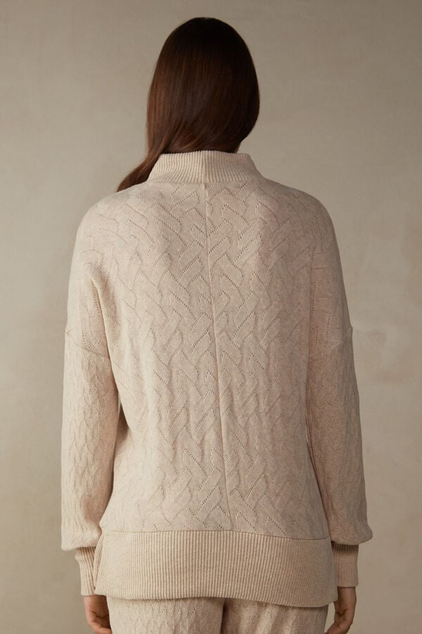 Intimssimi Winter Braid Long Sleeve Jacquard Top Natural | EUSVG65612