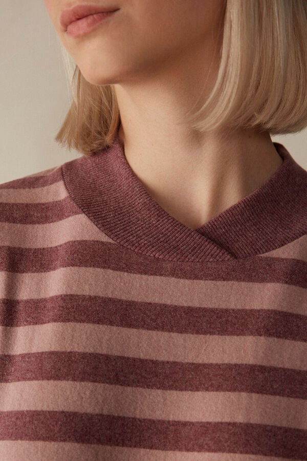 Intimssimi Winter Candies Striped Long Sleeve Top Pink | USQAV45609