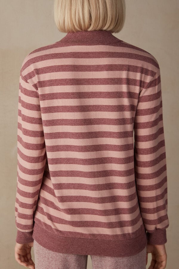 Intimssimi Winter Candies Striped Long Sleeve Top Pink | USQAV45609