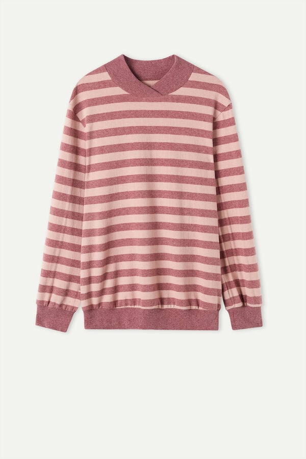 Intimssimi Winter Candies Striped Long Sleeve Top Pink | USQAV45609