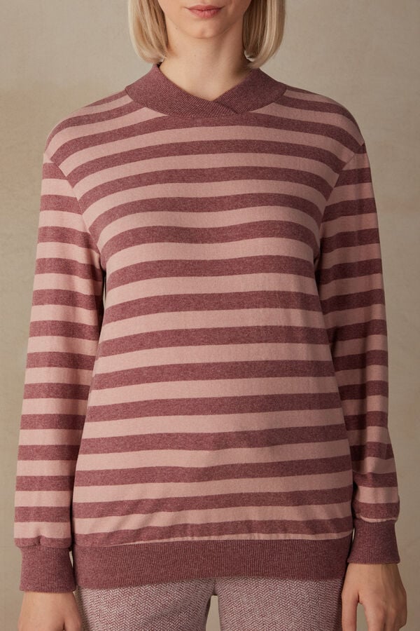 Intimssimi Winter Candies Striped Long Sleeve Top Pink | USQAV45609