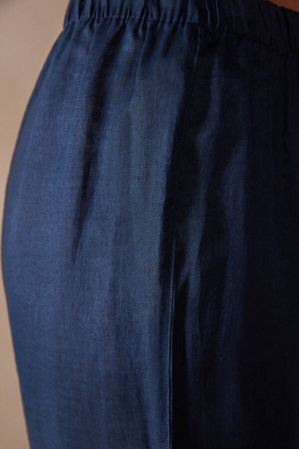 Intimssimi Yacht Night Linen Pants Blue | USICD49758