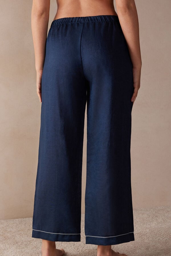 Intimssimi Yacht Night Linen Pants Blue | USICD49758