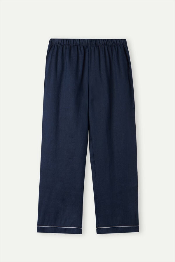 Intimssimi Yacht Night Linen Pants Blue | USICD49758