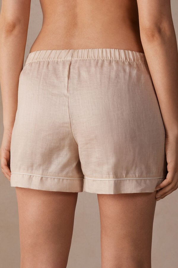 Intimssimi Yacht Night Linen Shorts Natural | USICD88079