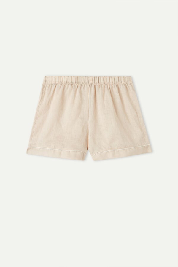 Intimssimi Yacht Night Linen Shorts Natural | USICD88079