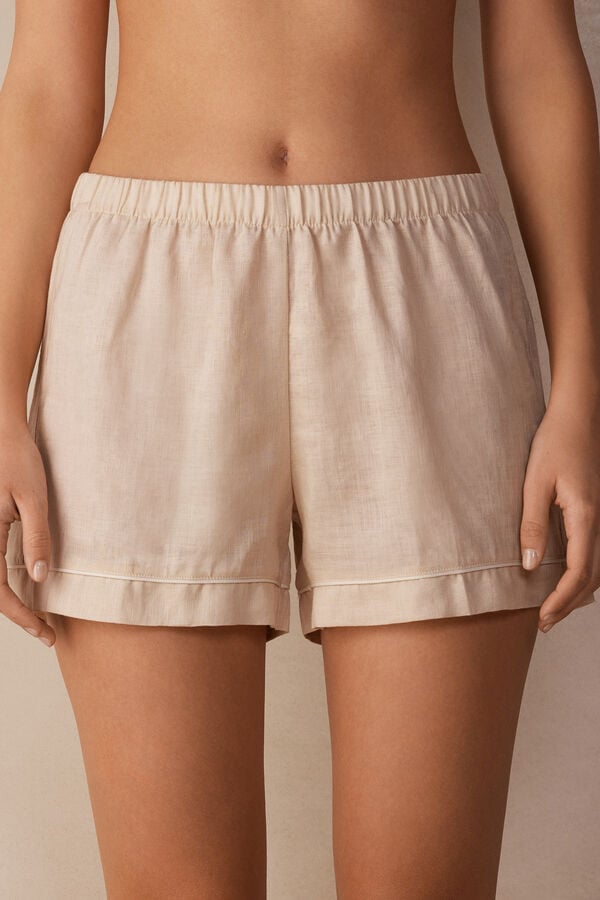 Intimssimi Yacht Night Linen Shorts Natural | USICD88079